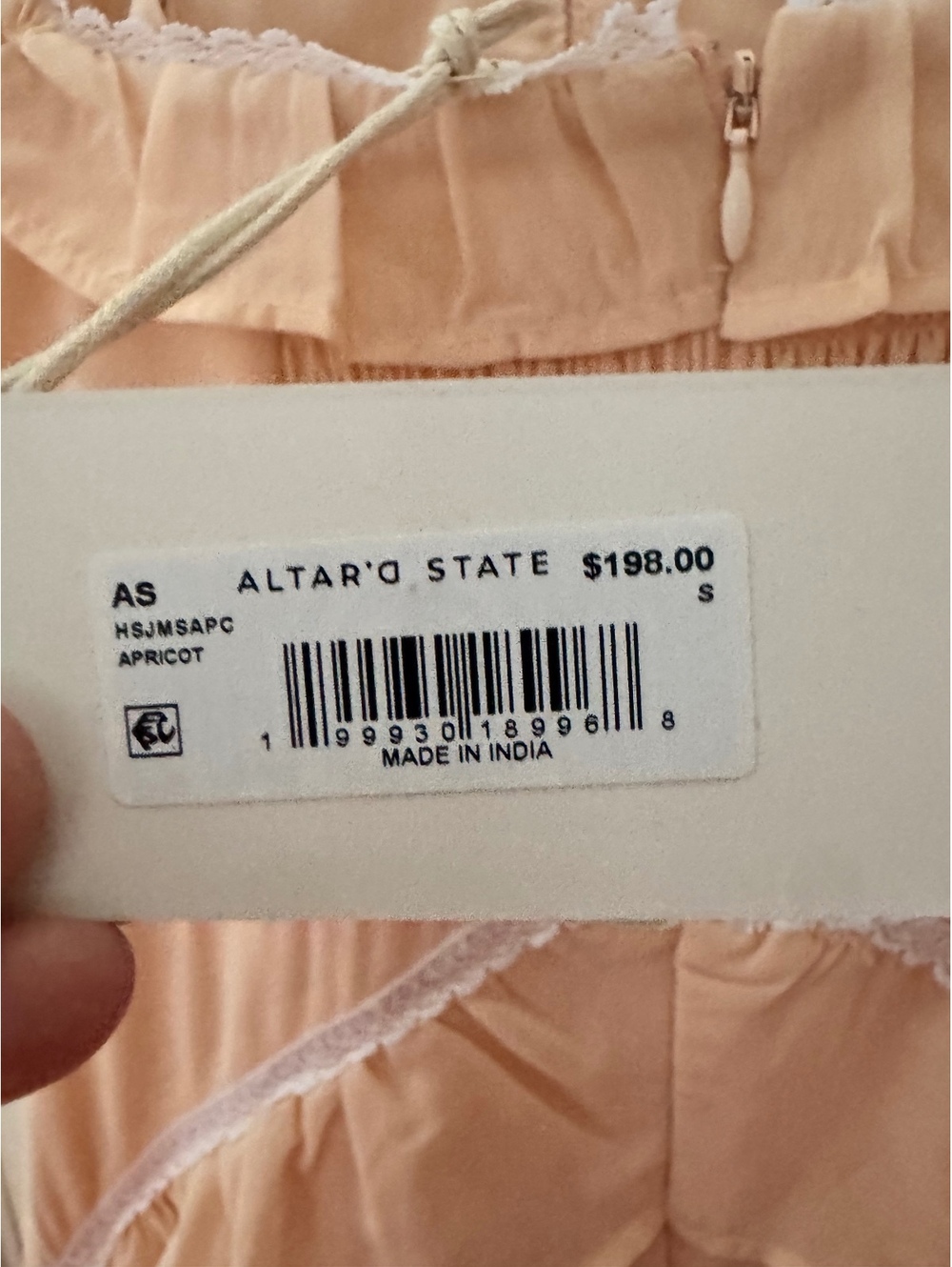 Altar’d State Peach Ruffled Maxi Dress with Lace Trim - Picture 8 of 8